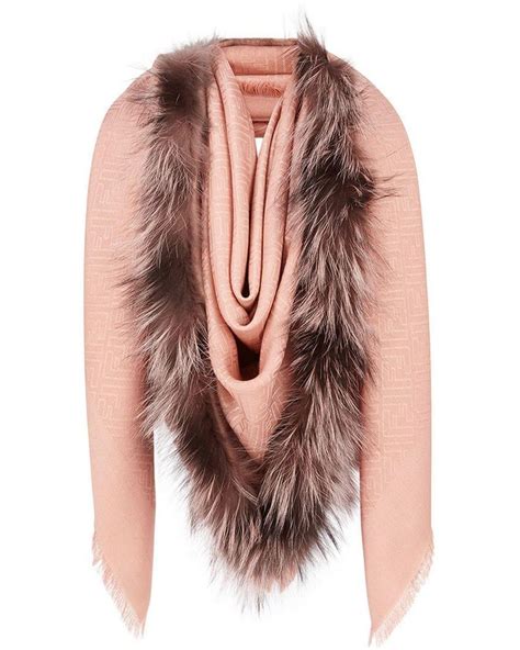 fendi shawl with fur pink